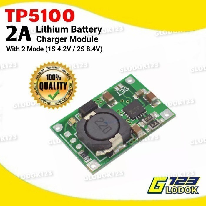 TP5100 2A Lithium Battery Charging 1S 2S Charger Batere 18650 Module