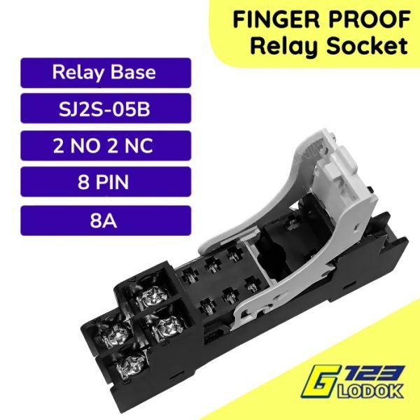 SJ2S05B SJ2S-05B SJ2S 05B RJ2S RJ2SS CL D24 PL37 Socket Soket Dudukan Relay Rilay 8 Pin Kaki DIN Rail AC 220V