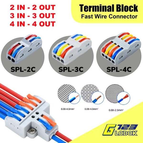 Terminal Konektor Sambungan Jalur Kabel Splitter Cabang Pararel 2 3 4 To 2 4 6 8 9 SPL 2 3 4 5 42 62 63 82 84 93