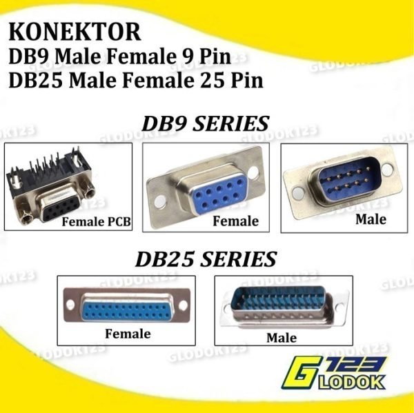 Konektor DB9 DB25 DB 9 25 Pin Male Female PCB Socket RS232 Serial Port