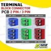 Terminal Blok Block 2 3 Pin Skrup Screw PCB Pitch 5mm Kabel Konektor