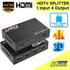 HDTV HDMI Splitter 1 In 4 Out Port Hub Split Switcher Repeater Amplifier 4K Ultra Full HD 1080P 3D 4 Port V1.4
