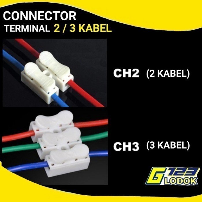 Terminal Sambungan Kabel 2 Jalur Quick Connect Wire 2 Pin CH2