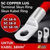 Skun SC 16MM Kabel Cable Copper Lug Ring Bulat Baut Terminal Tembaga SC 16-6 16-8 16-10- 10PC