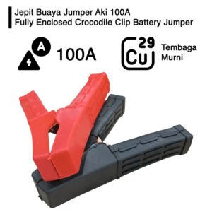 Jepit Buaya Jumper Kabel Jumper Aki Accu Battery Baterai 100A 10CM Set Satuan