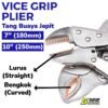 Tang Buaya Bengkok Lurus Jepit Kapiler Klem Vice Grip Locking Plier