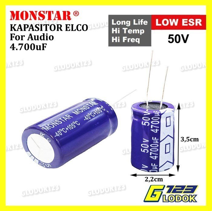 Elco Elko Kapasitor Capasitor Bank Audio Elektrolit 4700uF 25V 35V 50V - 10pcs