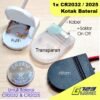 CR2032 CR2025 Battery Holder Case Kotak Tempat Baterai Batre Kancing Coin Koin 1x 2x 1 2 Slot 3V 6V On Off Switch Saklar Kabel