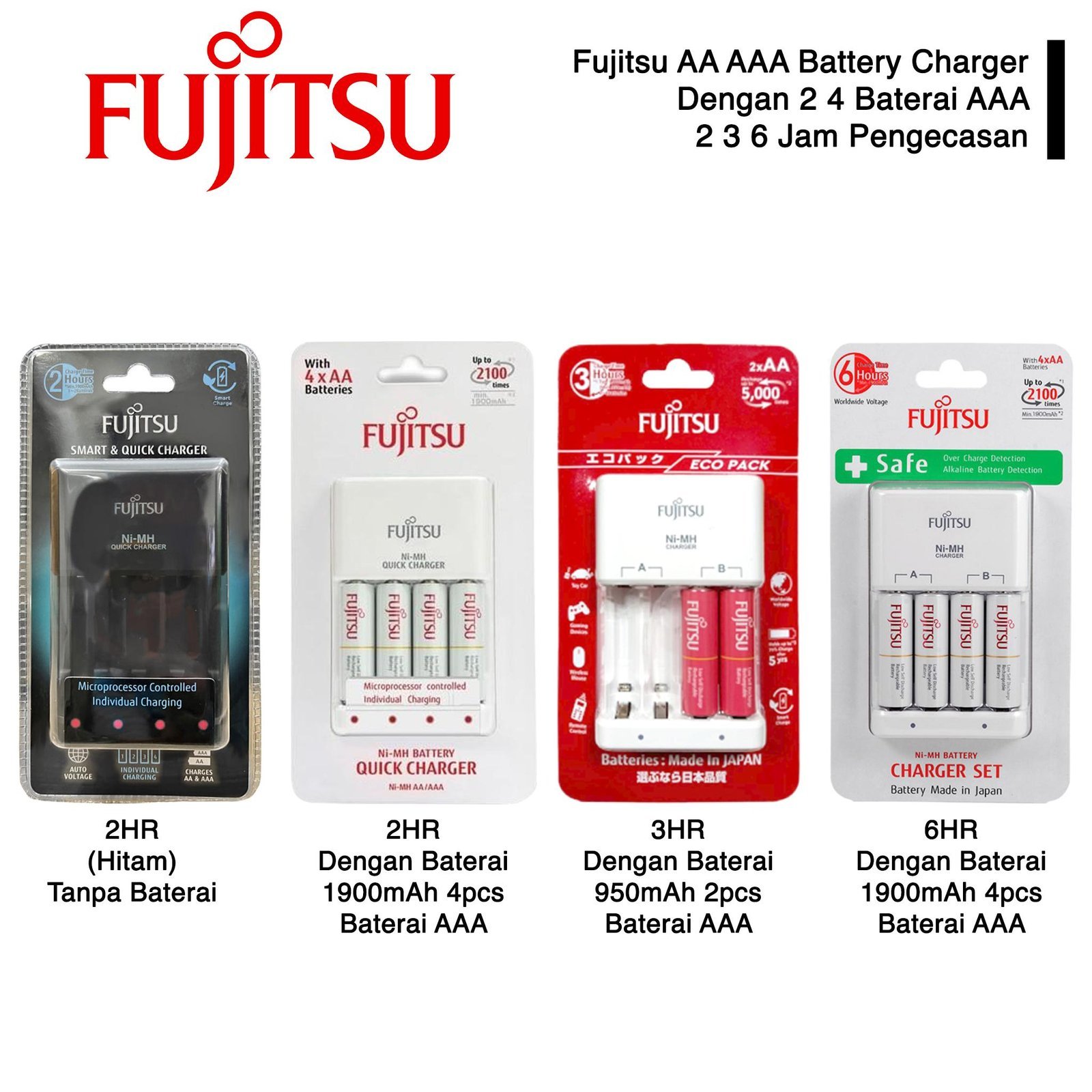 Quick Fast Charging Charger Baterai Isi Ulang Batre AA A2 AAA A3
