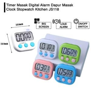 Timer Masak Digital Alarm Dapur Masak Clock Stopwatch Kitchen