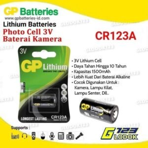 Baterai GP CR123A 3V Lithium Power Battery Batre Laser Scope Original