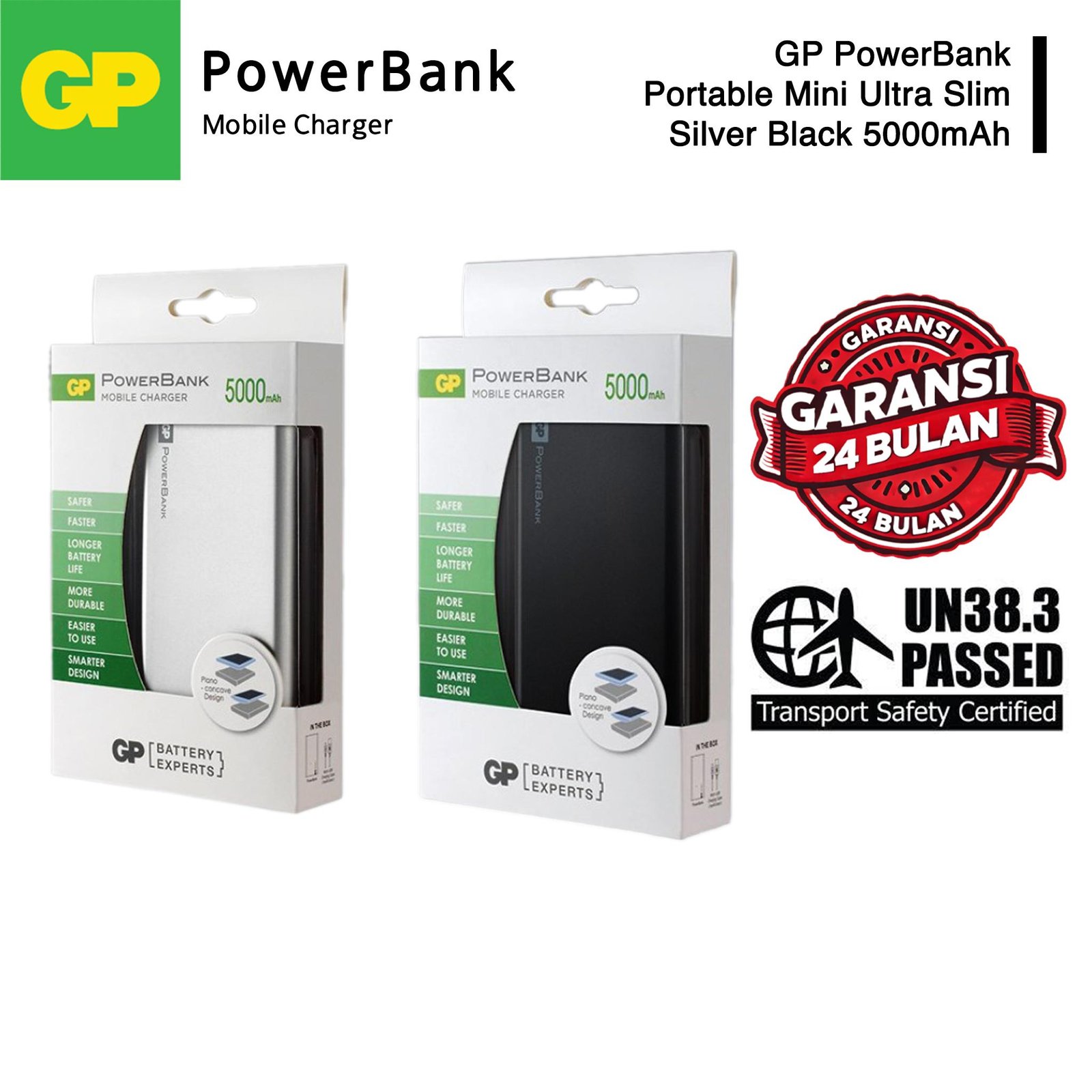 GP Powerbank 5000 10000 20000 mAh Fast Charging Quick Charge Power Bank Full Real Capacity Auto Cut Off Airline Safety Standard UN38.3 Garansi Original