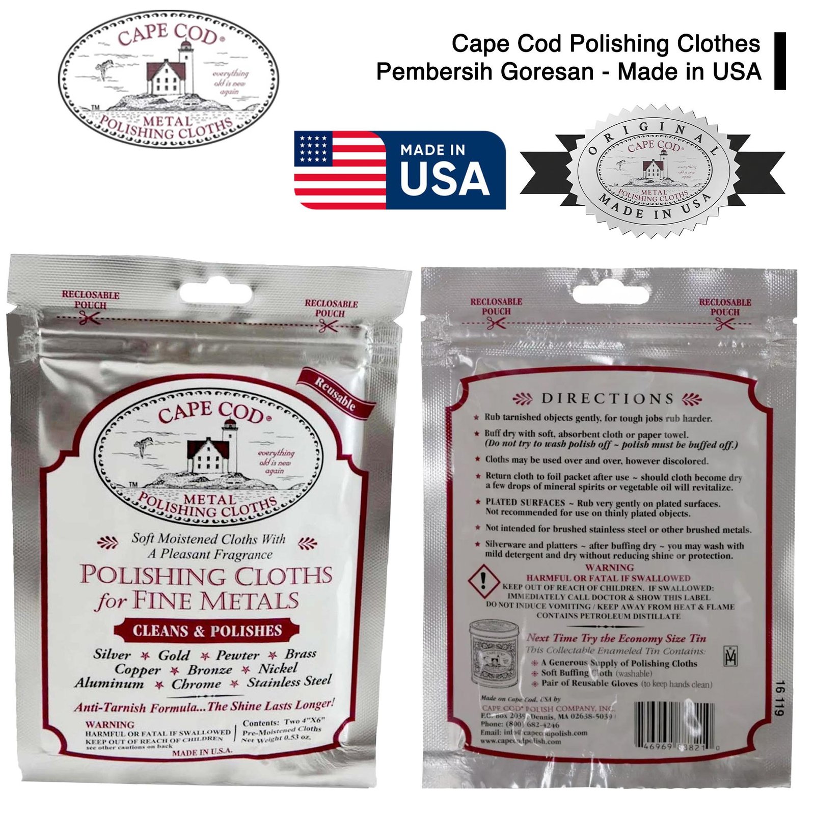 CAPE COD FOIL POUCH (PEMBERSIH GORESAN)