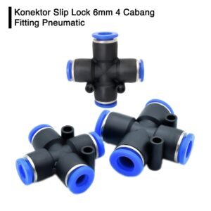 Konektor Slip Lock 6mm 4 Cabang Fitting Pneumatic Irigasi
