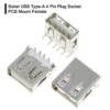 Socket Konektor Soket USB 2.0 Type A Female 4Pin PCB Mount Tekuk 90