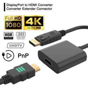 Converter Cable Adapter Kabel Display Port DP Male To HDMI Female
