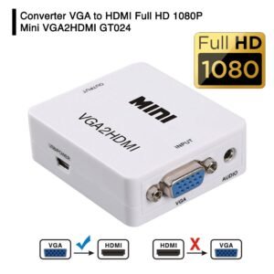 Converter Adapter VGA In To HDMI Out Put Female Audio Full HD 1080P