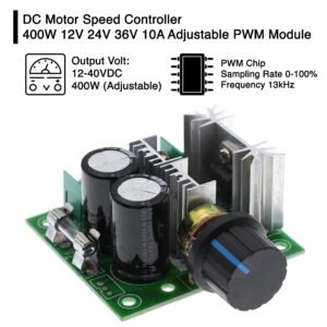 DC Motor Speed Controller 400W 12V 24V 36V 10A Adjustable PWM Module