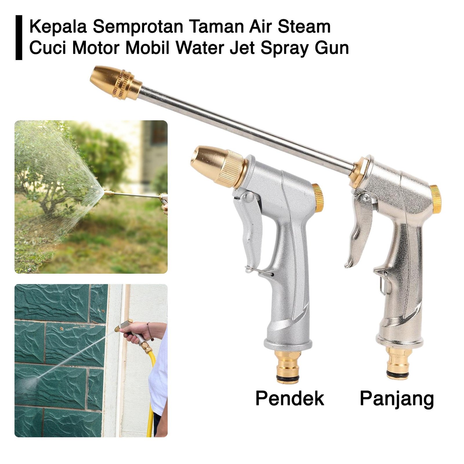 Kepala Semprotan Taman Air Steam Cuci Motor Mobil Water Jet Spray Gun