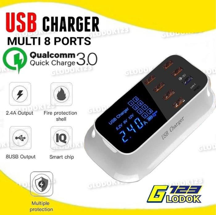 Multi Charger USB Hub 3.0 Quick Fast Charging Adapter Type C HP Tablet
