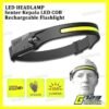 Senter LED Headlamp Kepala Flashlight Sensor USB XPE COB Charge LX200
