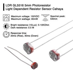 LDR GL5516 5mm Photoresistor Light Dependent Resistor Sensor Cahaya